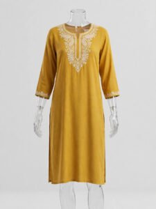Mustard Rayon Straight Kurti