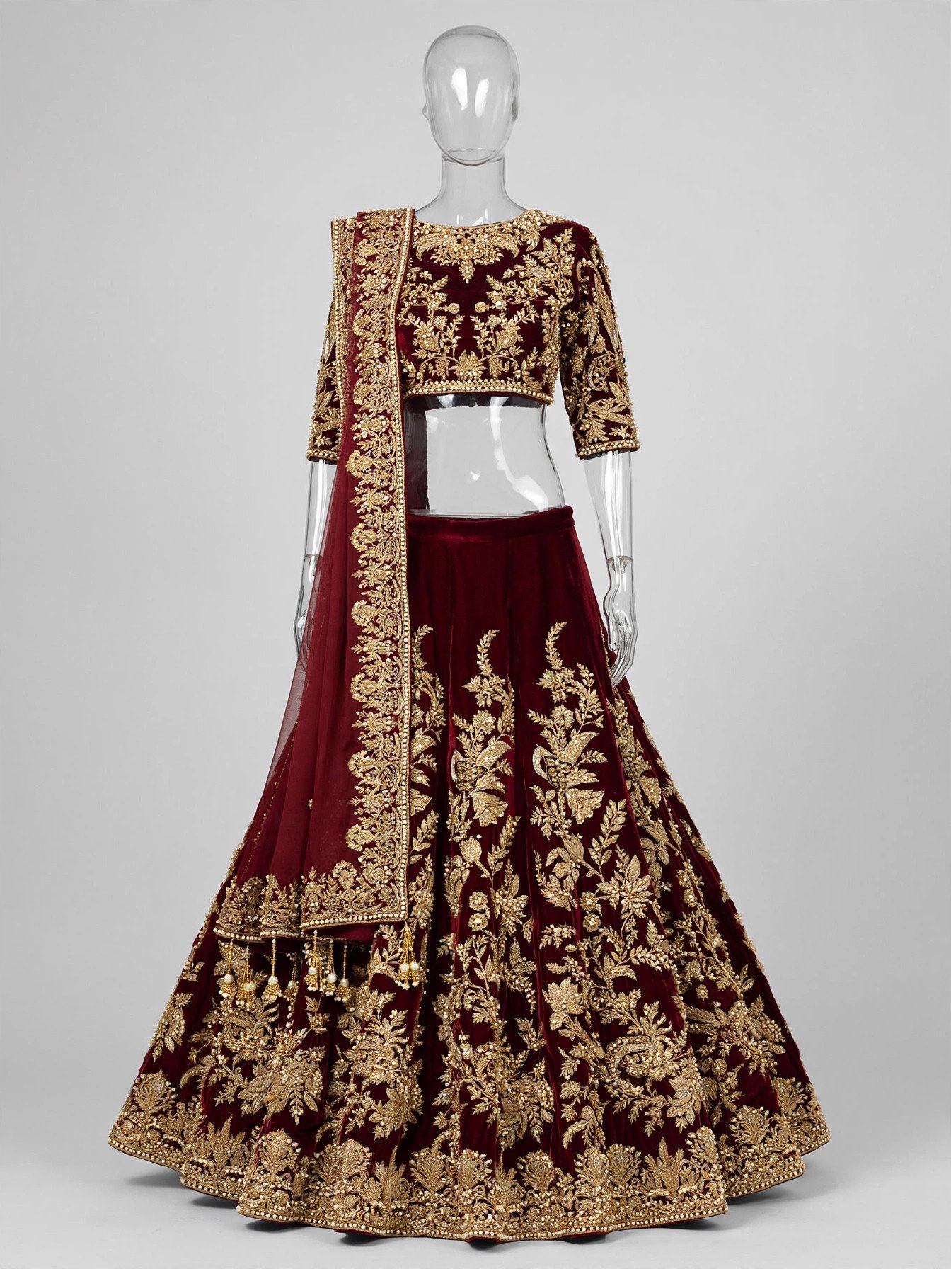 Maroon Bridal Lehenga Choli